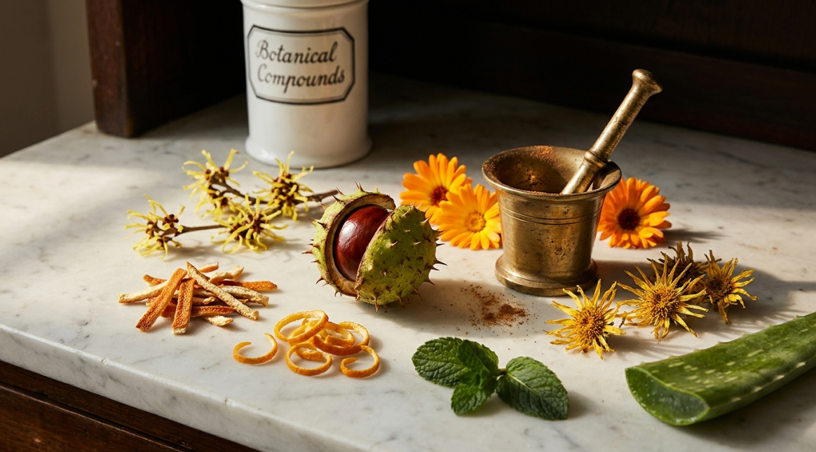 Traditionelle planteingredienser på et apotek i Lyon