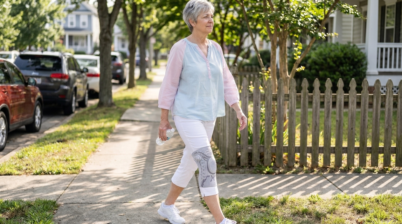 Margrethe går komfortabelt en tur