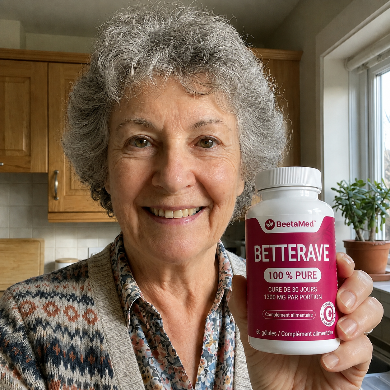 Kvinde med en flaske BeetaMed™