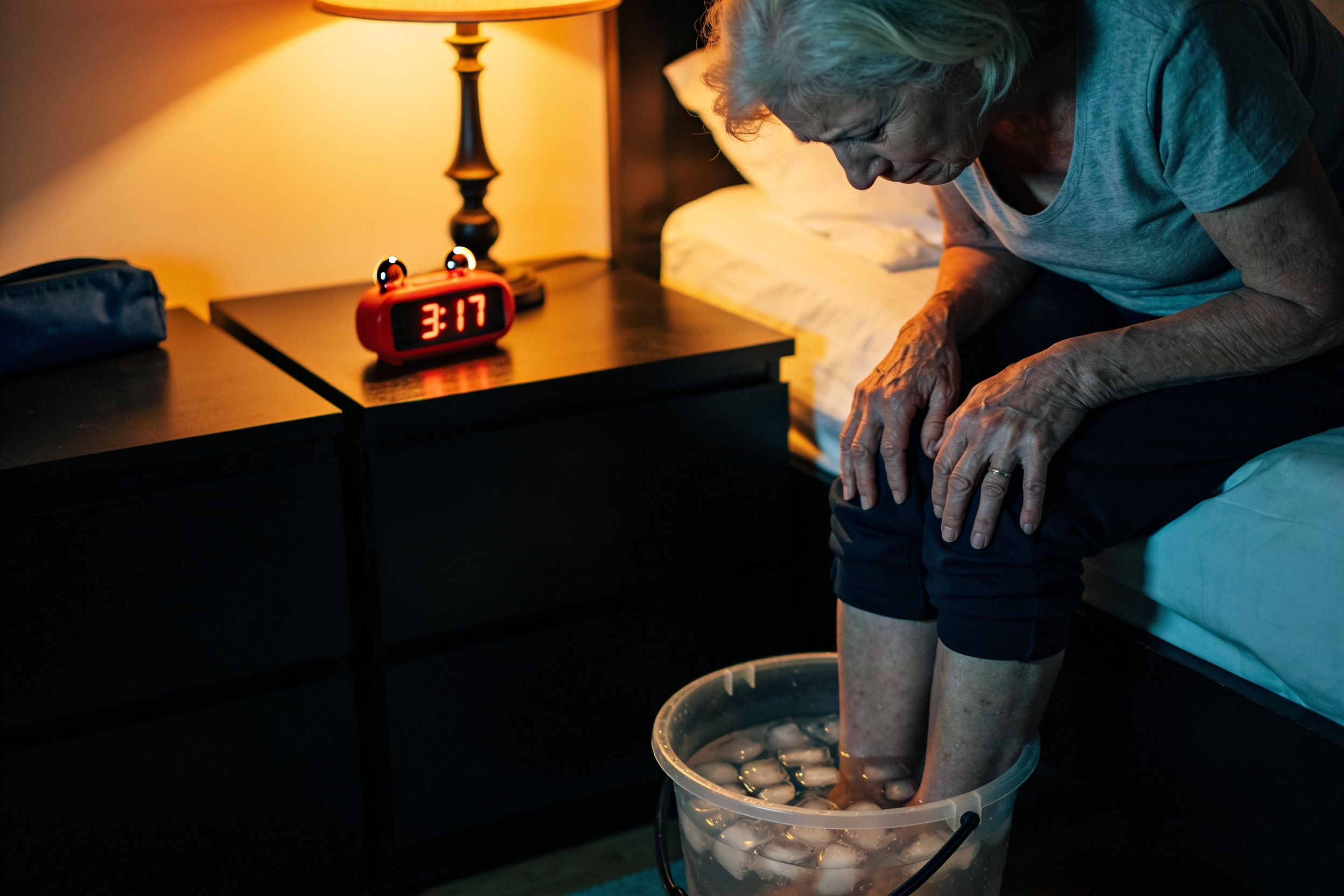 Brigitte souffrant de pieds brûlants pendant la nuit