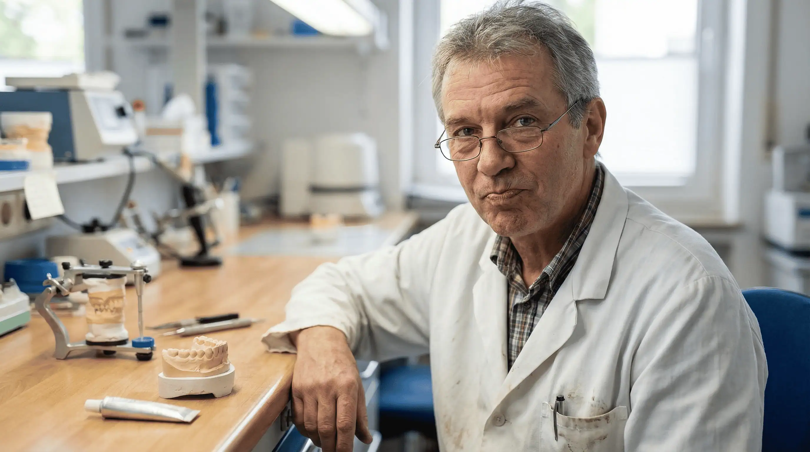 Dr. Lars Nielsen i tandlaboratoriet