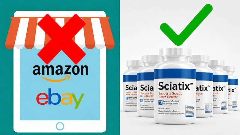 Sciatix™ sælges ikke på Amazon eller eBay