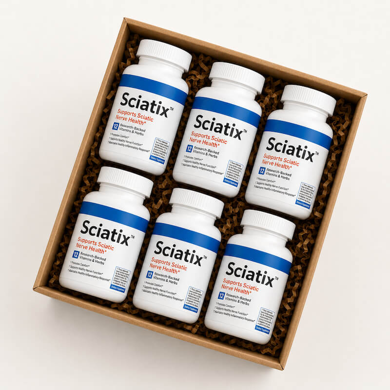 Seks flasker Sciatix™ i en æske