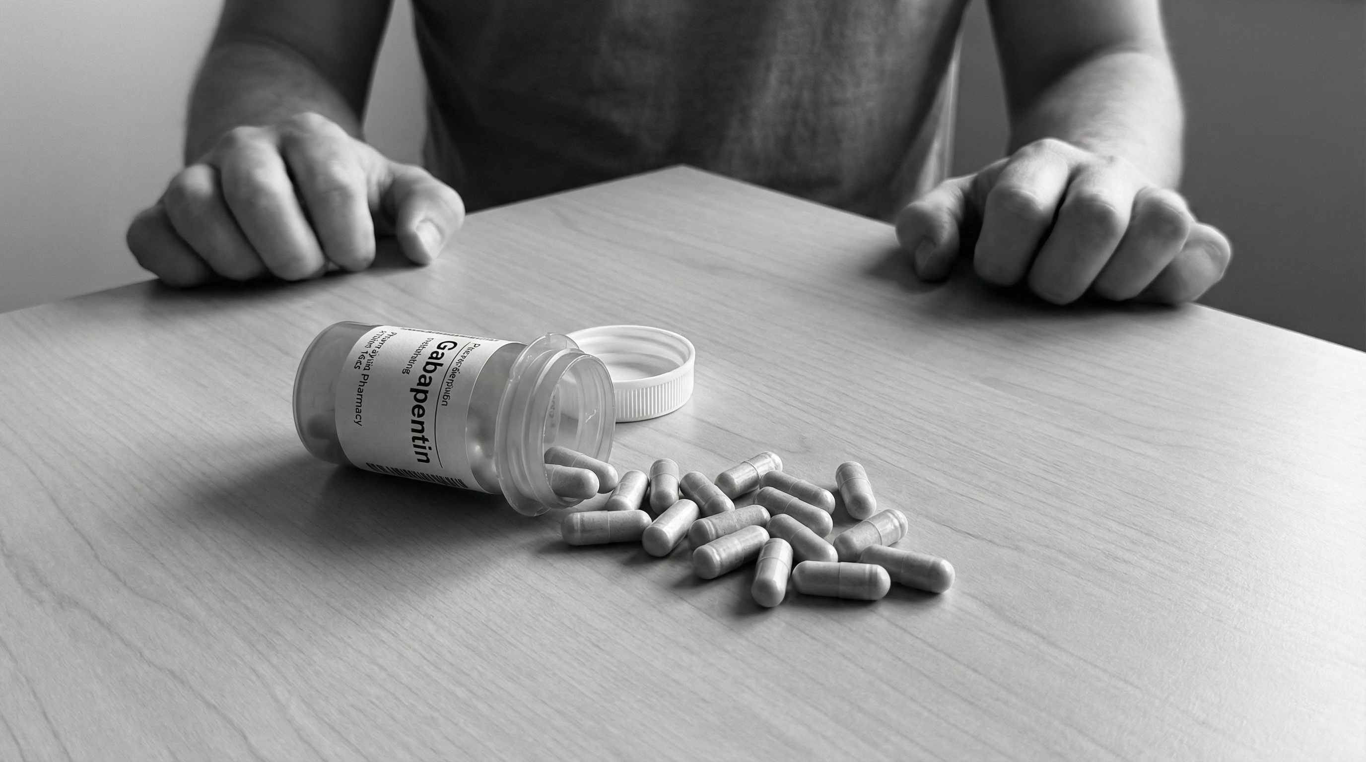 Gabapentin-flaske og tabletter