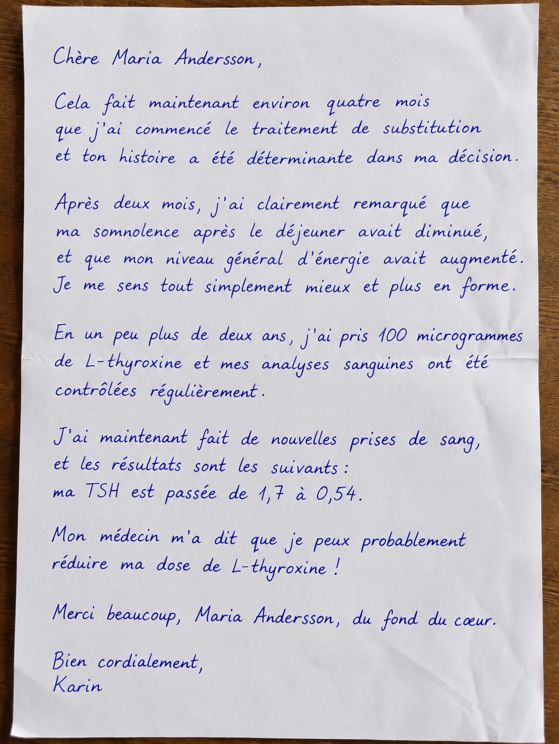 Lettre d’une lectrice