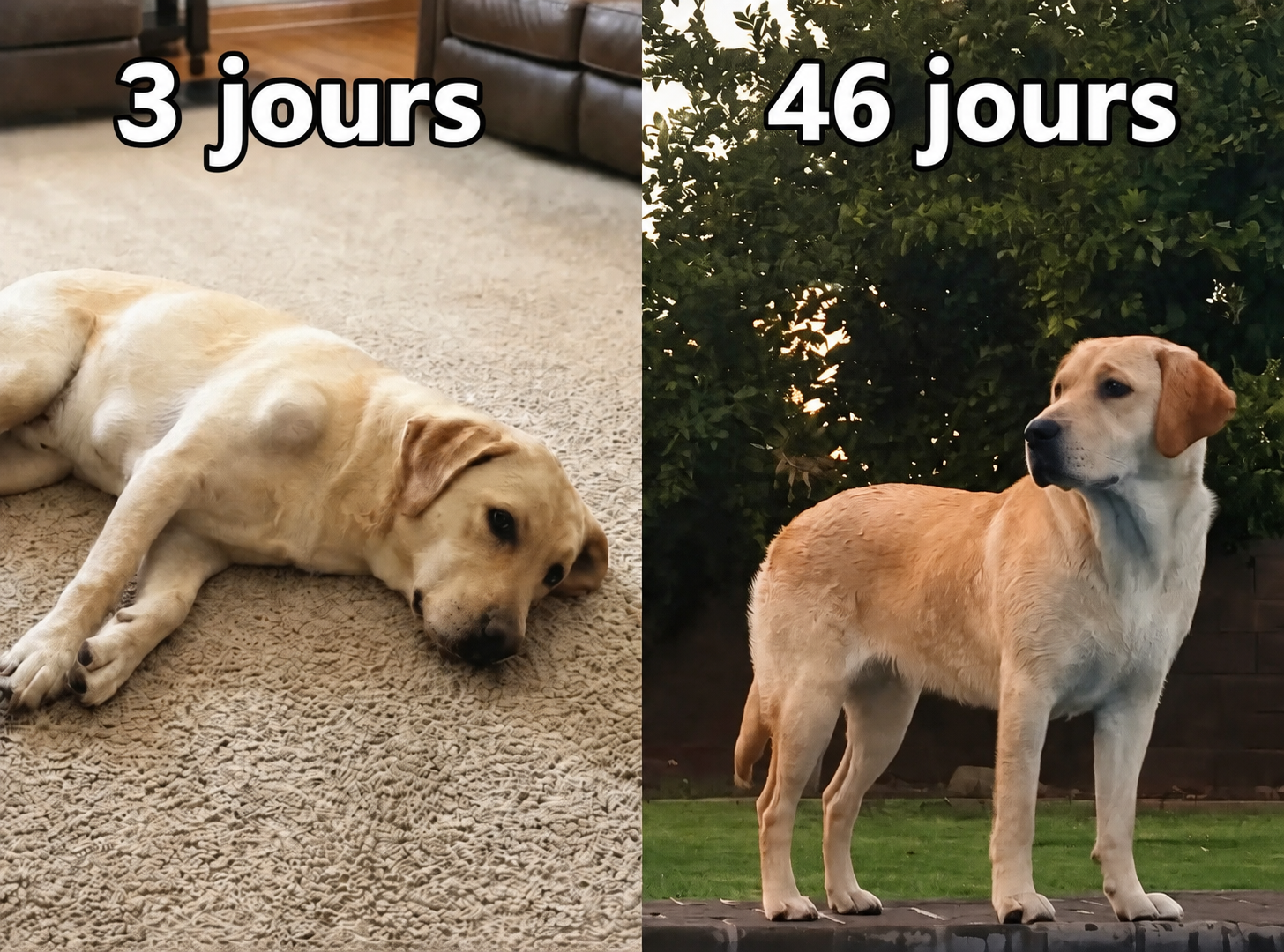 Max après 3 jours et 46 jours