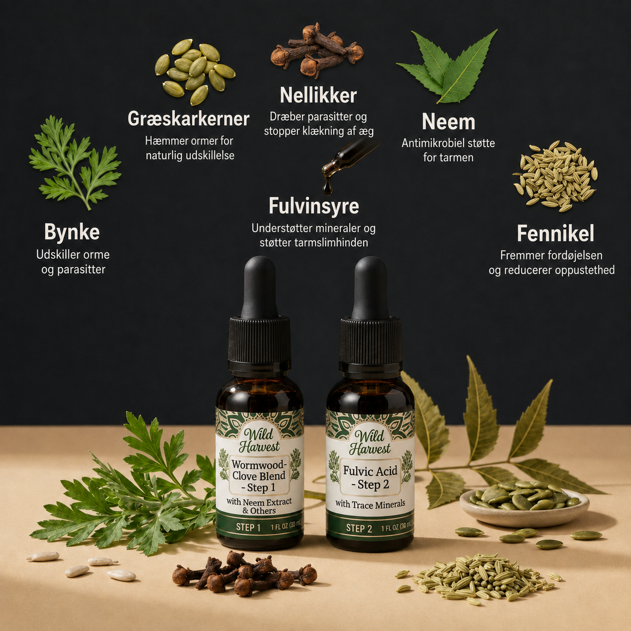 WildHarvest™ 2-trins tarmrens og ingredienser