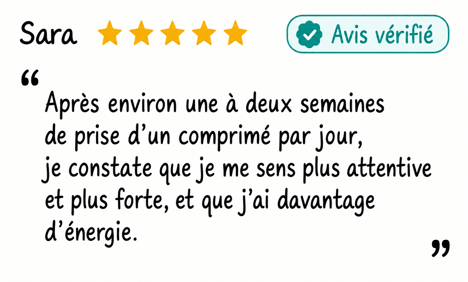 Avis vérifié de Sarah L.