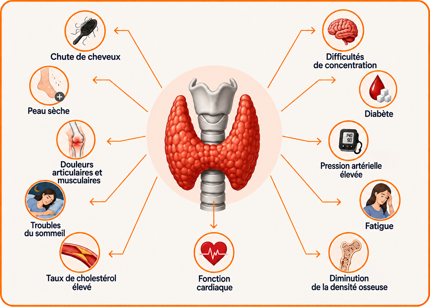Symptômes associés à la thyroïde