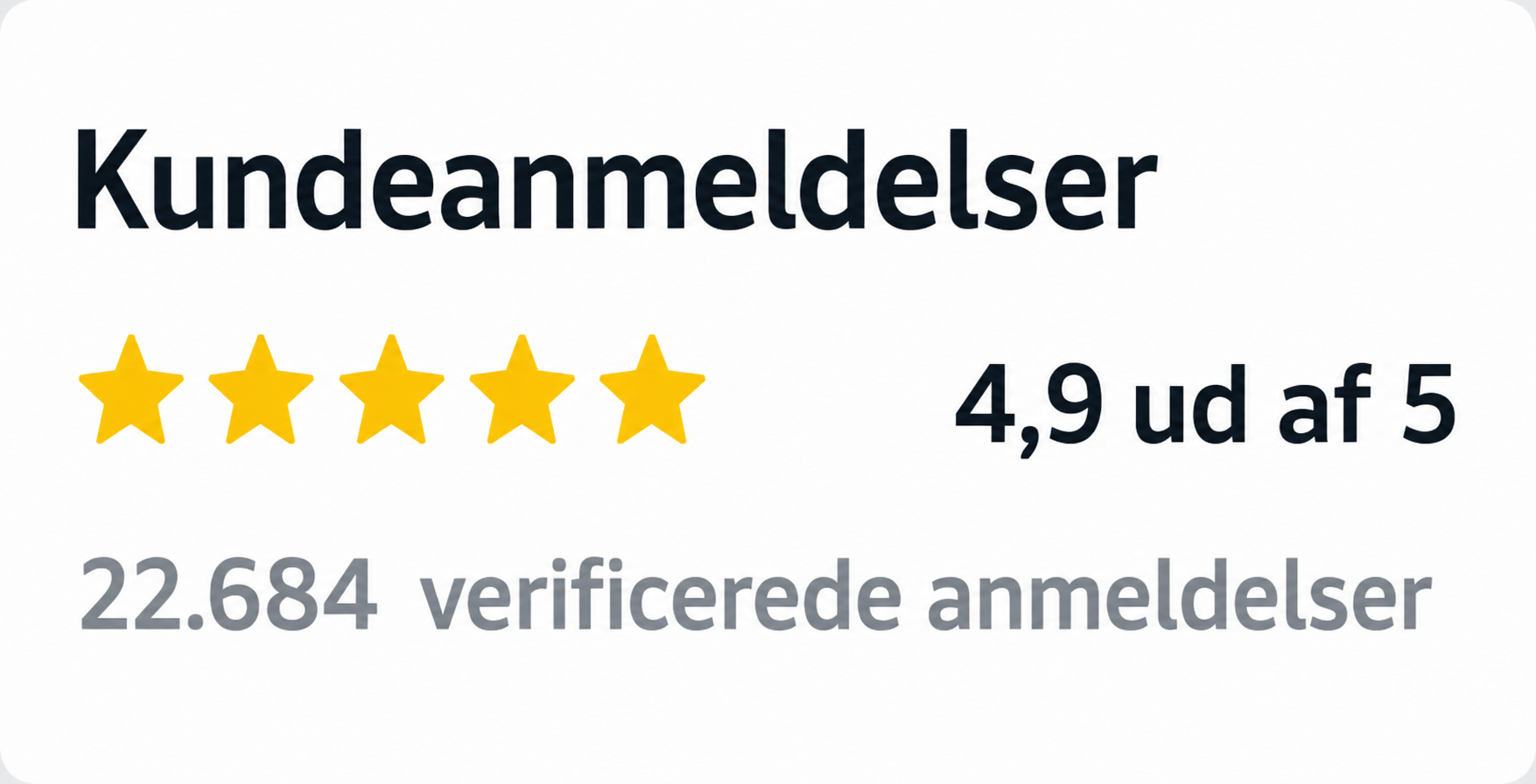 Kundeanmeldelser 4,9 ud af 5