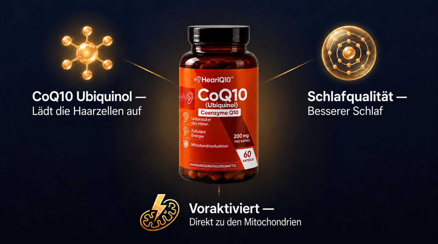 HeariQ10™, Ubiquinol, antioxidativer Schutz und voraktivierte Freisetzung