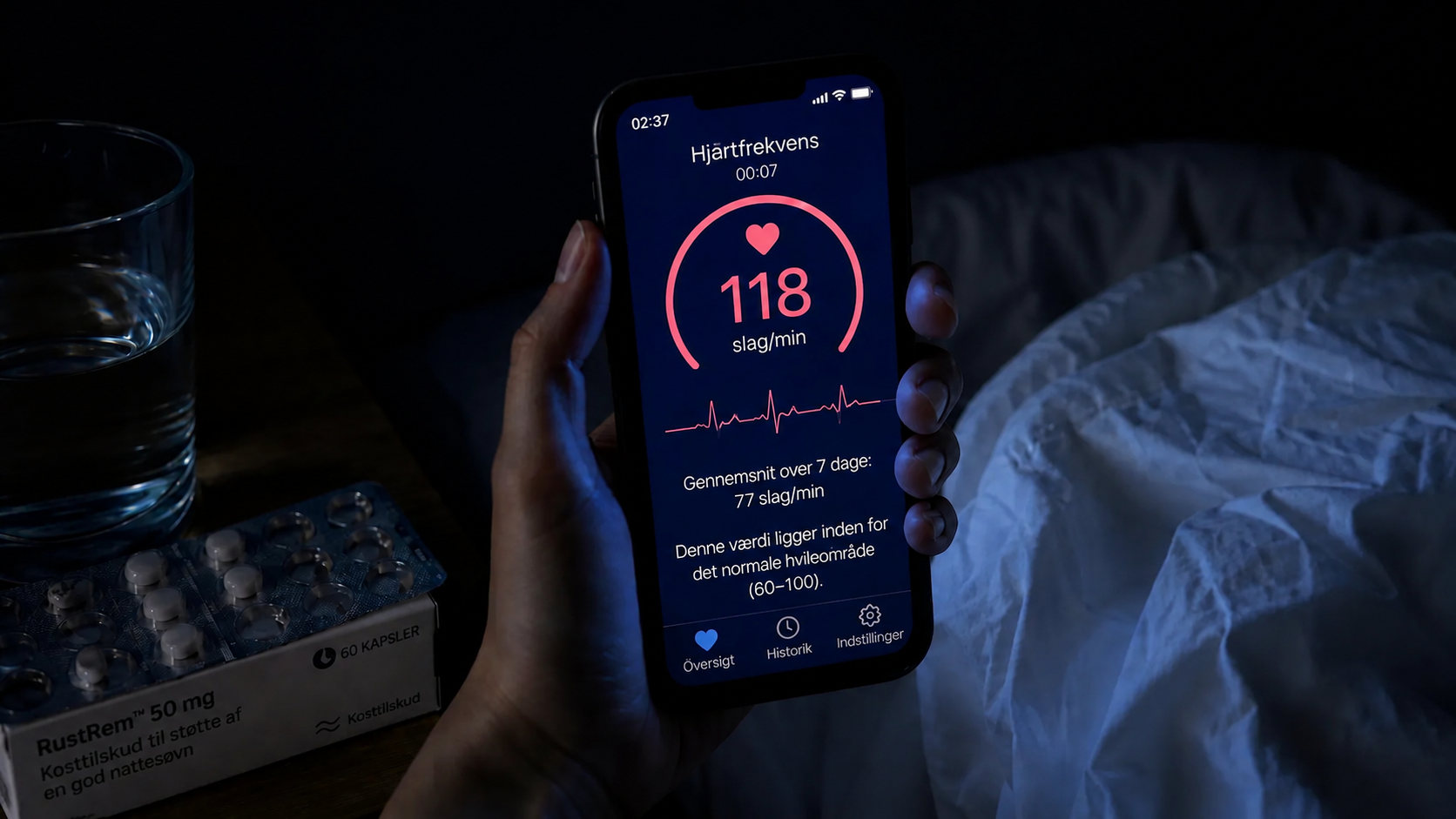 Telefon med høj hvilepuls