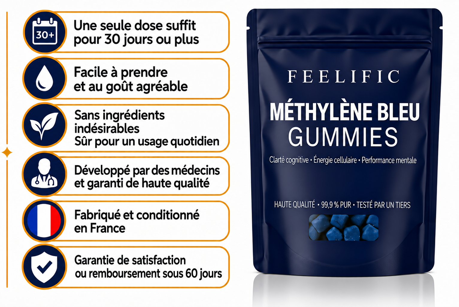 Avantages et garantie du produit Feelific™