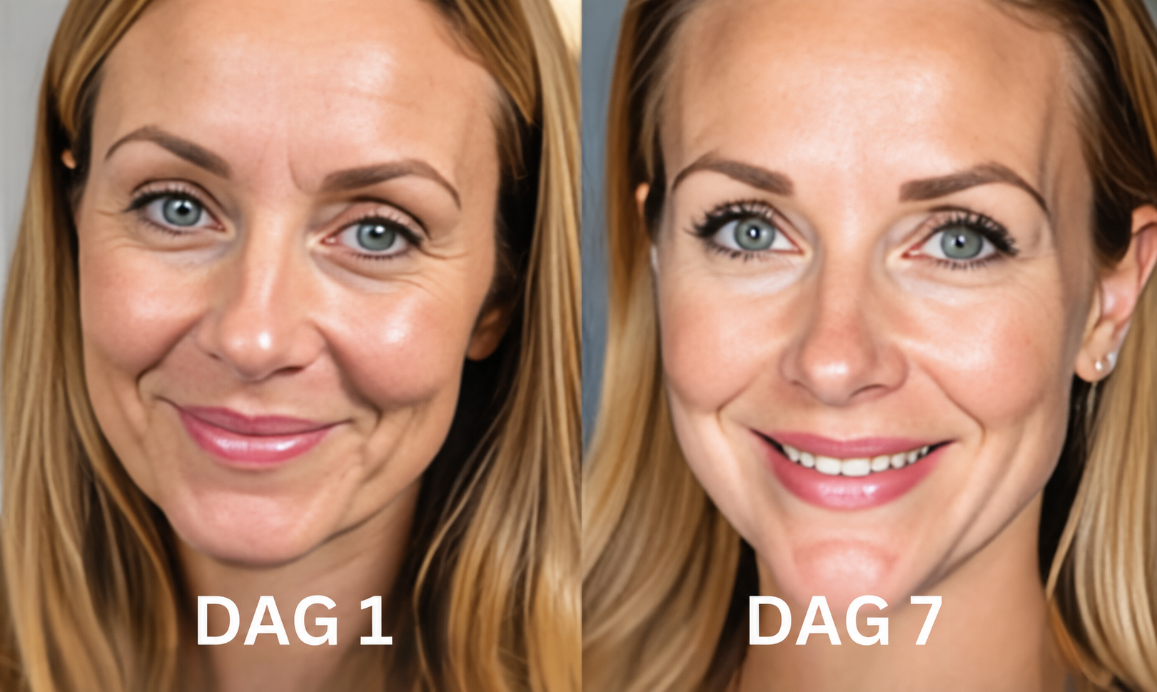 Dag 1 og dag 7 – moden hud