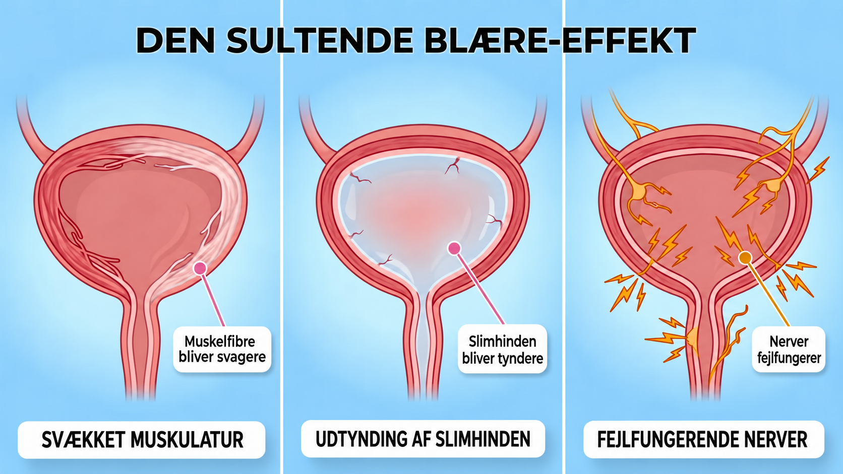 Illustration af effekten af en udsultet blære