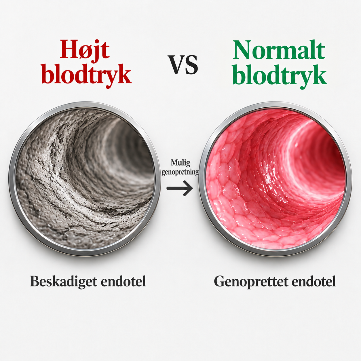 Beskadiget og genoprettet endotel