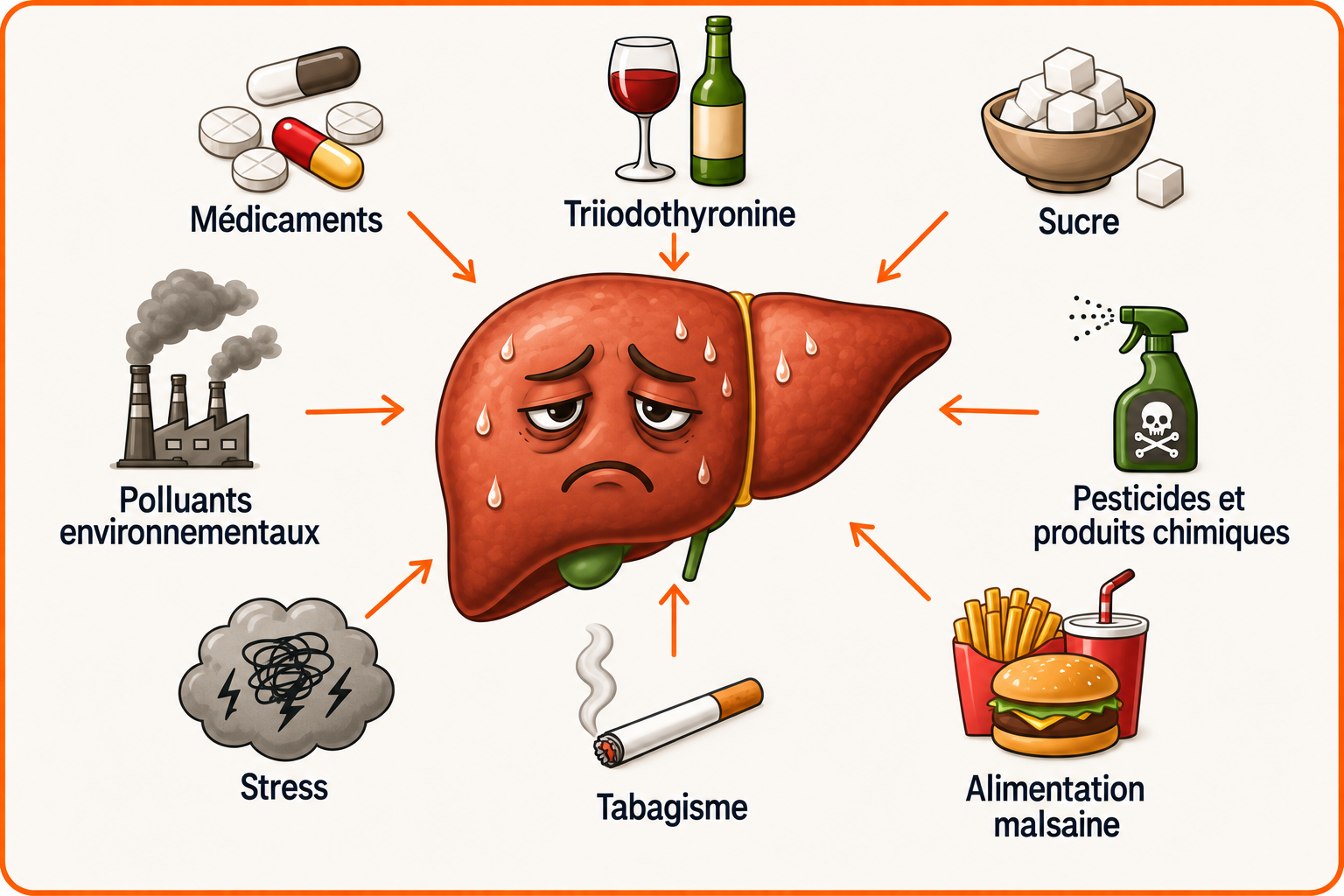 Facteurs qui surchargent le foie