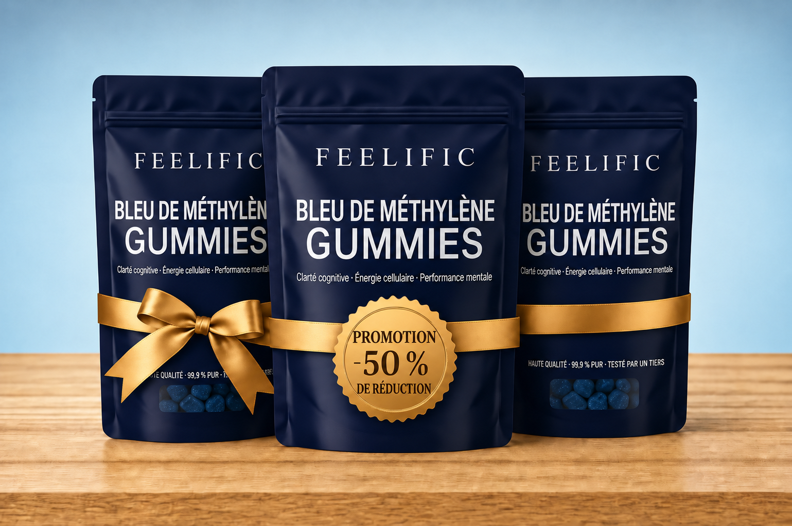 Trois sachets Feelific™ avec 50 pour cent de réduction