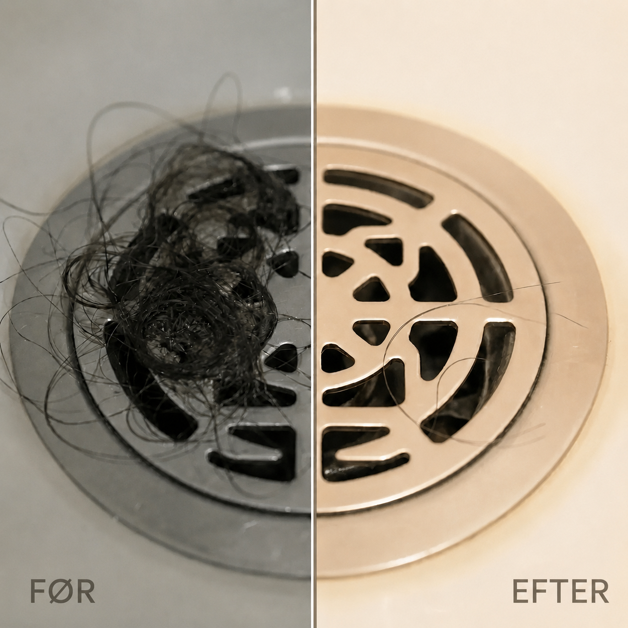 Før og efter mindre hårtab